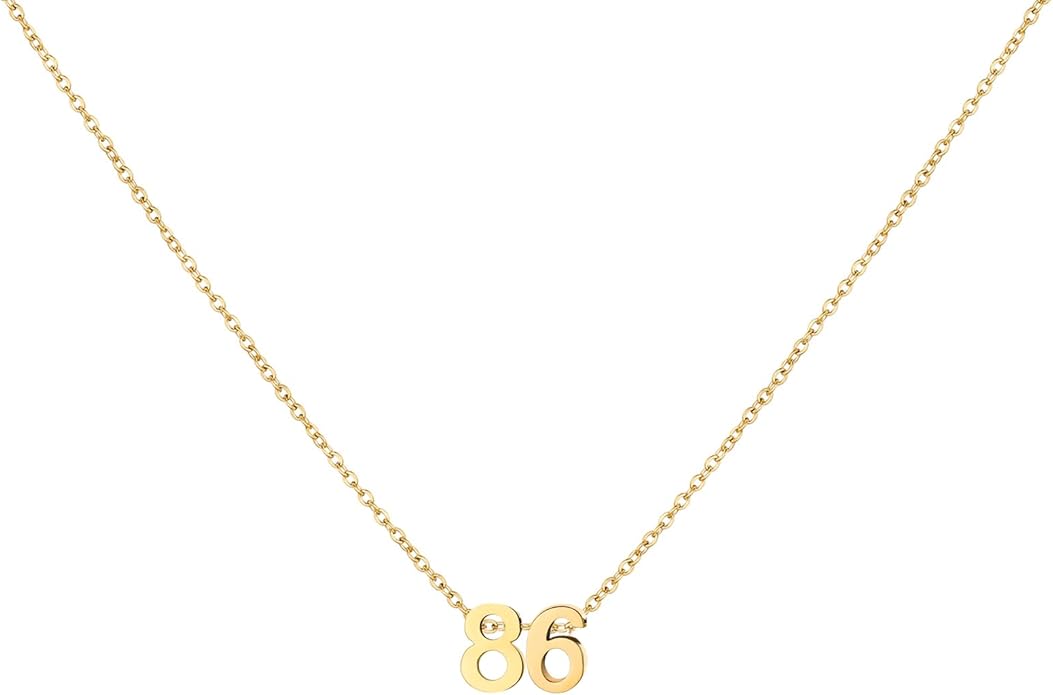 Number Necklace for Women Dainty 18K Gold Plated Pendant Necklace Charm Birth Month Personalized Jewelry Birthday Gift
