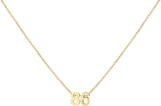 Number Necklace for Women Dainty 18K Gold Plated Pendant Necklace Charm Birth Month Personalized Jewelry Birthday Gift