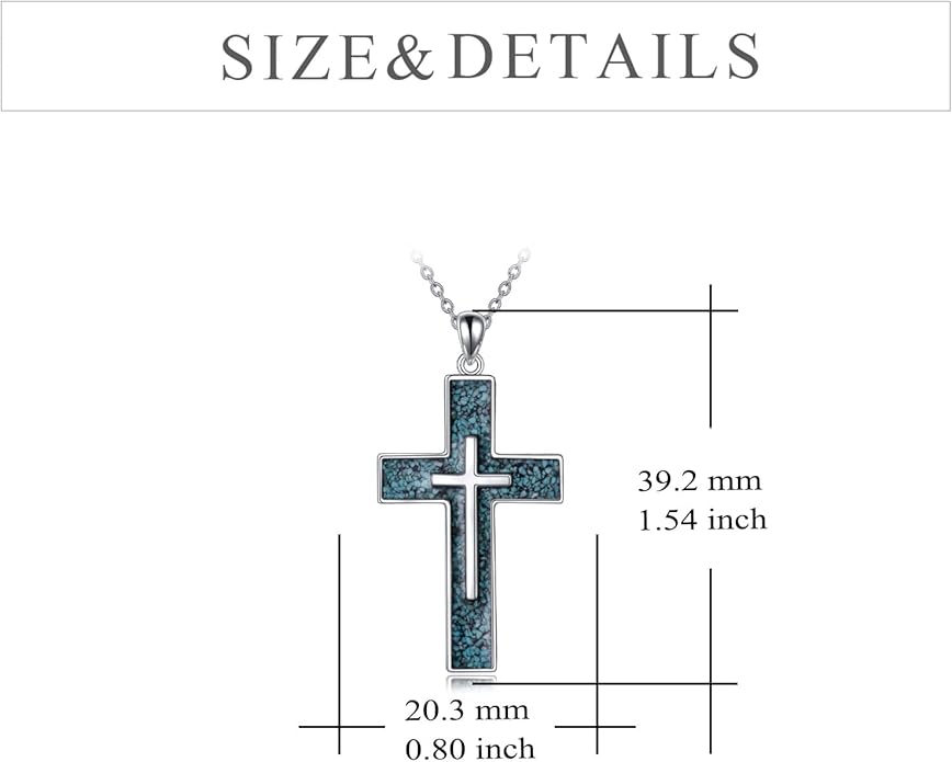 YFN Cross Necklace Sterling Silver Religious Cross Pendant Jewelry Christian Gifts for Women Men