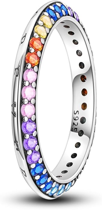 NARMO 925 Sterling Silver Rings for Women Evil Eyes Rings Entwined Line Cubic Zirconia Rings Simple Stackable Finger Rings Engagement Ring Personality Rings Size 6-9