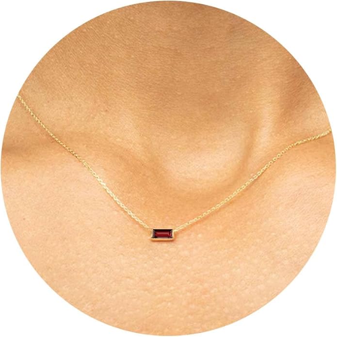 JSJOY Gold Birthstone Necklace for Women Dainty Birthstone Pendant Necklace for Teens Birthday Gifts Jewelry for Mothers Wife Grandma Graduation Gifts for Teenagers