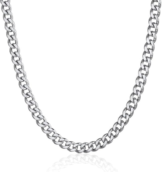 ChainsPro Chunky Miami Cuban Link Chains for Men,Stainless Steel Cuban Chain Necklace,4.8/6/10/14mm Width,No Tarnish& Thick Hip Hop Jewelry,18-30 inch Length, Black/Gold Plated/Silver,Send Gift Box