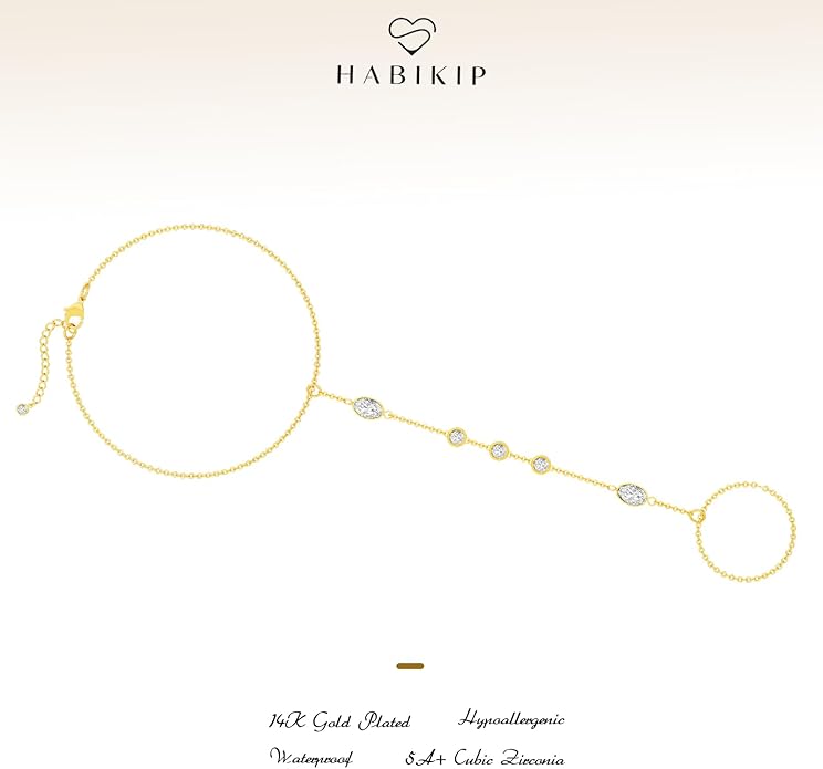 Hand Chain Bracelet for Women, Finger Ring Bracelets for Women Trendy, Dainty Simple Waterproof Bracelet Fashion Jewelry for Women