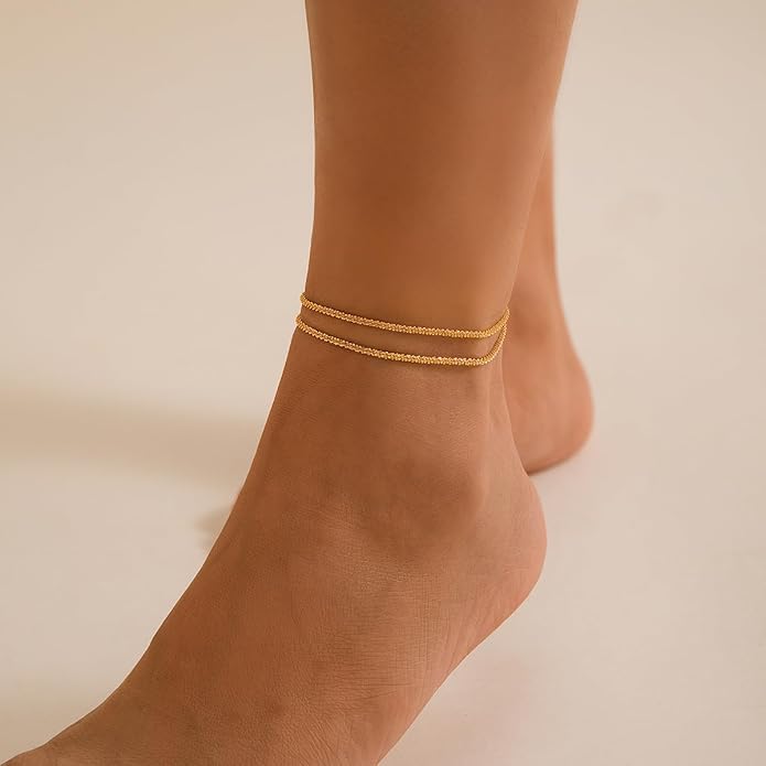 Ankle Bracelets for Women Waterproof Sparkly Anklets Tennis Rhinestone Anklets for Women Starfish Infinity Heart Cross Anklet Bracelet Beach Jewelry