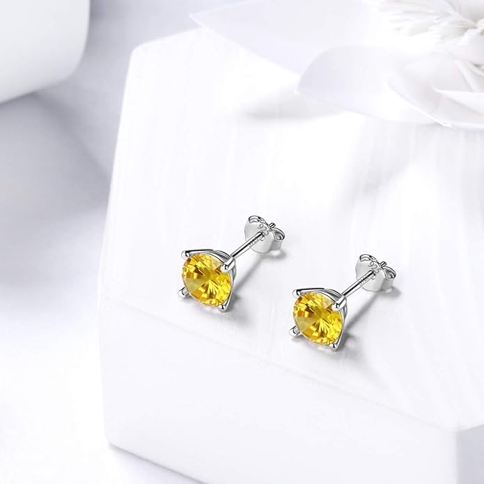 Aurora Tears 925 Sterling Silver 12 Birthstones Necklace/Earring/Ring/Bracelet Women Birthstone Pendant Crystal Fashion Birthday Jewelry Christmas Gift for Girls Women