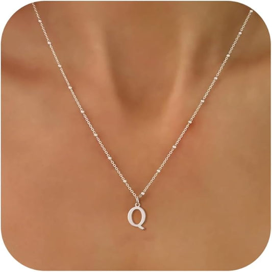 Initial Necklaces for Women Dainty Gold Letter Pendant Necklace 14k Gold Plated A-Z Name Necklaces Cute Charm Choker Necklace Fashion Accessories Non Tarnish Trendy Jewelry Gift
