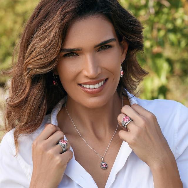 JEAN RACHEL JEWELRY 925 Sterling Silver Ring - Wrap Vintage Design with Cushion Shaped Cubic Zirconia - Hypoallergenic, Lead & Nickel Free - Artisan Handcrafted Statement Rings for Women