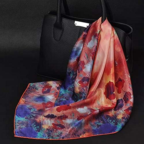 ANDANTINO 100% Mulberry Silk Scarf -21” Lightweight Square Neckerchief – Breathable Digital Printed Scarves with Gift Packed