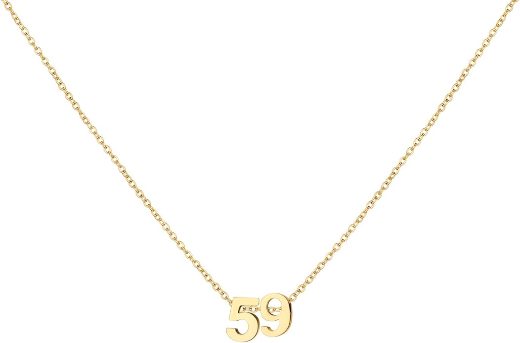 Number Necklace for Women Dainty 18K Gold Plated Pendant Necklace Charm Birth Month Personalized Jewelry Birthday Gift