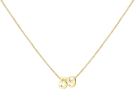 Number Necklace for Women Dainty 18K Gold Plated Pendant Necklace Charm Birth Month Personalized Jewelry Birthday Gift