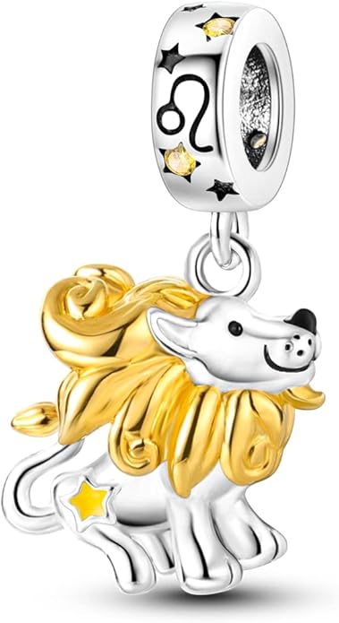 Parmuz Zodiac Sign Charms for Bracelet Necklace 925 Sterling Silver Charms 12 Constellation/Horoscope Star Dangle Birthstone Beads, Birthday Jewelry Gifts for Women Men