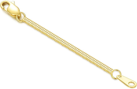 14k Gold Necklace & Bracelet Extender Chain, 1"/1.5"/2"/3"/4"/5" Durable Removable Gold Extension Chain