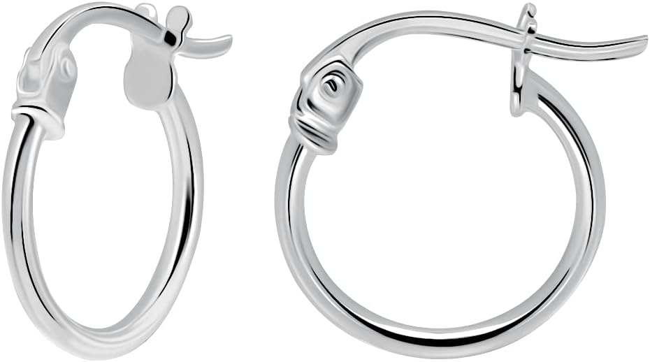 SEA OF ICE 925 Sterling Silver Hoop Earrings for Women - Hypoallergenic Earrings for Women in Sterling Silver, Yellow Gold, Rose Gold or Black Rhodium | Sizes 12MM, 15MM, 20MM or Multipack