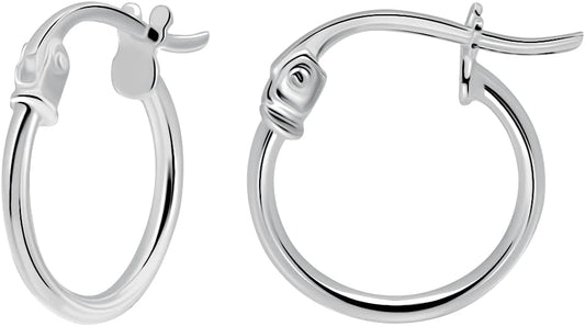 SEA OF ICE 925 Sterling Silver Hoop Earrings for Women - Hypoallergenic Earrings for Women in Sterling Silver, Yellow Gold, Rose Gold or Black Rhodium | Sizes 12MM, 15MM, 20MM or Multipack