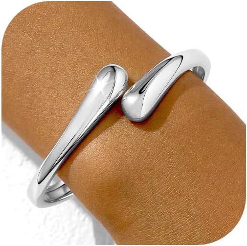 Bangle Bracelets for Women | 14K Gold Plated Trendy Wide Bracelets | Hinged Arm Cuff Bangles Chunky Bracelet for Women