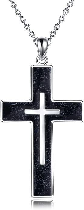 YFN Cross Necklace Sterling Silver Religious Cross Pendant Jewelry Christian Gifts for Women Men