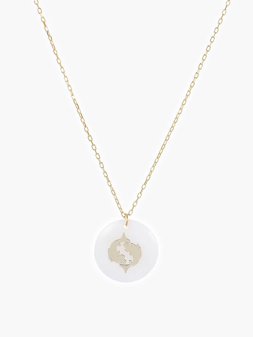 Zodiac Sign Necklace – Mother of Pearl Pendant – Available in Two Finish 925 Sterling Silver and 14K Gold Plated – Adjustable Chain – Horoscope Jewelry Gift with Zodiac Card & Gift Box