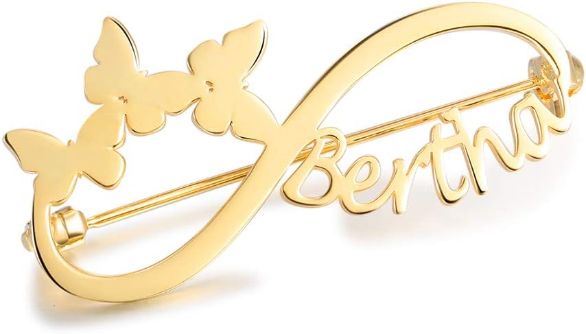 Albertband Name Brooch Pin Personalized Gifts for her Customized Name Brooch for Mother Women Fashion Pin Jewelry Christmas Gifts for mom