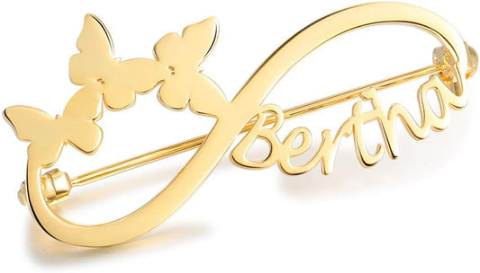 Albertband Name Brooch Pin Personalized Gifts for her Customized Name Brooch for Mother Women Fashion Pin Jewelry Christmas Gifts for mom