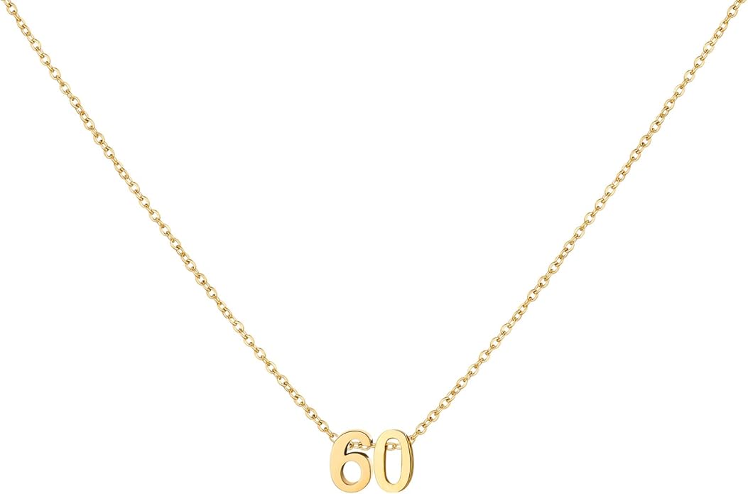Number Necklace for Women Dainty 18K Gold Plated Pendant Necklace Charm Birth Month Personalized Jewelry Birthday Gift