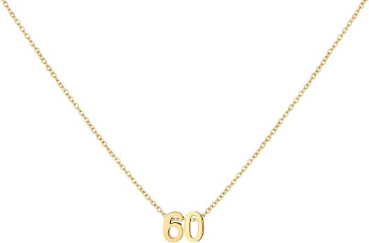 Number Necklace for Women Dainty 18K Gold Plated Pendant Necklace Charm Birth Month Personalized Jewelry Birthday Gift