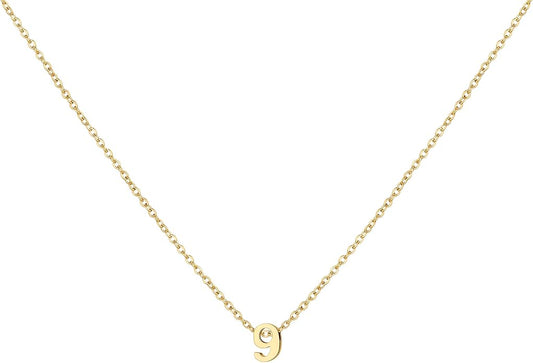 Number Necklace for Women Dainty 18K Gold Plated Pendant Necklace Charm Birth Month Personalized Jewelry Birthday Gift