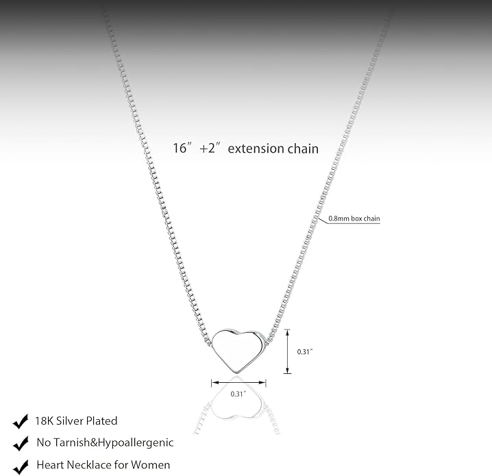 Cute Heart Necklace Dainty 18k Gold Plated Tiny Heart Pendant Choker Necklaces Small Gold Love Open Heart Chain Necklace for Women Simple Gold Necklace for Women Trendy Jewelry