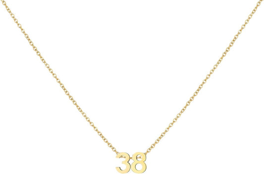 Number Necklace for Women Dainty 18K Gold Plated Pendant Necklace Charm Birth Month Personalized Jewelry Birthday Gift