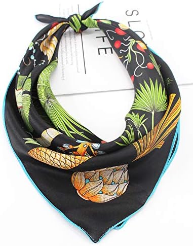ANDANTINO 100% Mulberry Silk Scarf -21” Lightweight Square Neckerchief – Breathable Digital Printed Scarves with Gift Packed