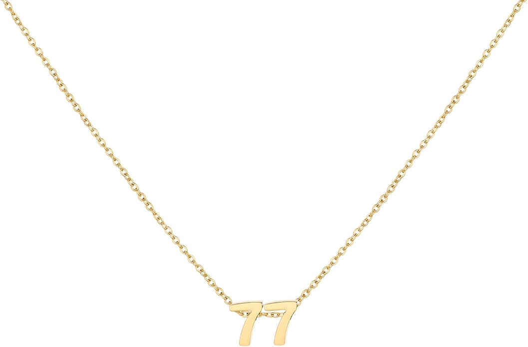 Number Necklace for Women Dainty 18K Gold Plated Pendant Necklace Charm Birth Month Personalized Jewelry Birthday Gift