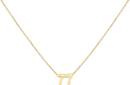 Number Necklace for Women Dainty 18K Gold Plated Pendant Necklace Charm Birth Month Personalized Jewelry Birthday Gift
