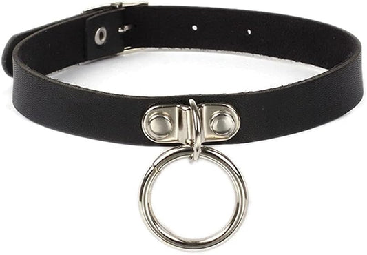 Gothic Choker Necklace Black Geometric Leather Collar Necklace Fashion Punk Jewelry for Women