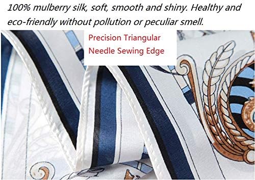 ANDANTINO 100% Mulberry Silk Square Scarf for Hair-25.6" X25.6'' Women Men Natural Silk Neckerchief Digital Printed Headscarf