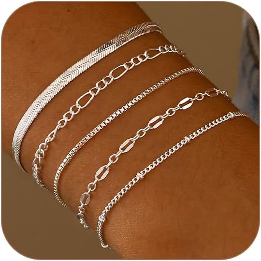 MBW Gold Bracelets for Women Trendy, Dainty 14K Gold Plated Bracelet Stack Beaded Chain Bracelet Set Thin Small Cute Paperclip Bracelets Fashion Waterproof Jewelry Gift Gold Accessories for Women