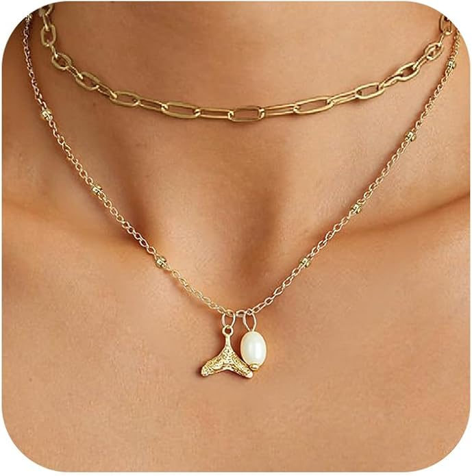 Sunflower Jewellery Layered Gold Dragon Pendant Necklace with Chain Link Choker, Gothic Fantasy Style, Double Chain Design