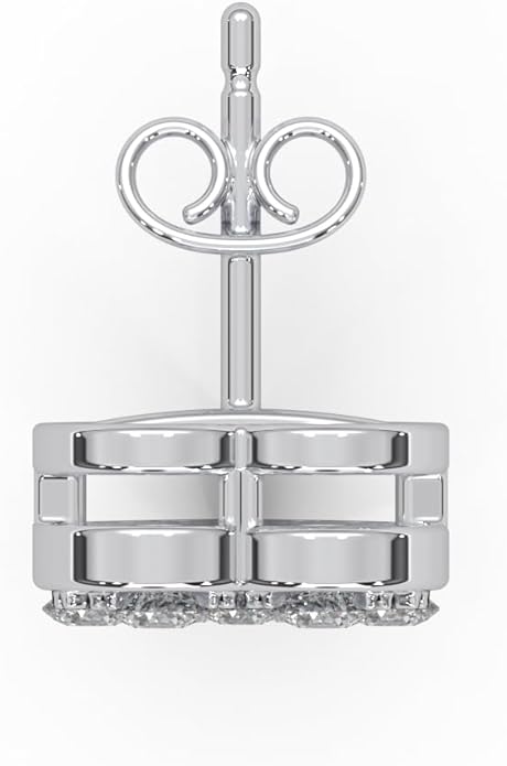 WHY SO SILVER INC 0.24 Ctw Round Cut Natural Diamond Micro Pave Set Heart Studs Earring | Crafted In 925 Sterling Silver | Color: I-J, Clarity: I2-I3 | Fine Jewelry Gift Box Included