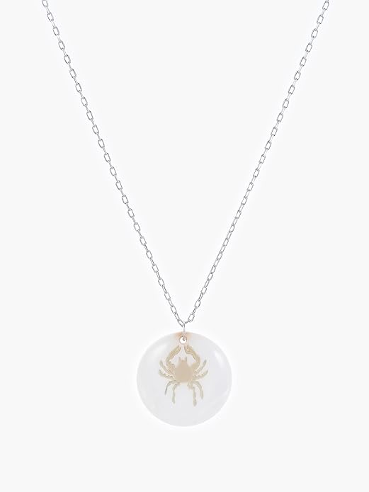 Zodiac Sign Necklace – Mother of Pearl Pendant – Available in Two Finish 925 Sterling Silver and 14K Gold Plated – Adjustable Chain – Horoscope Jewelry Gift with Zodiac Card & Gift Box