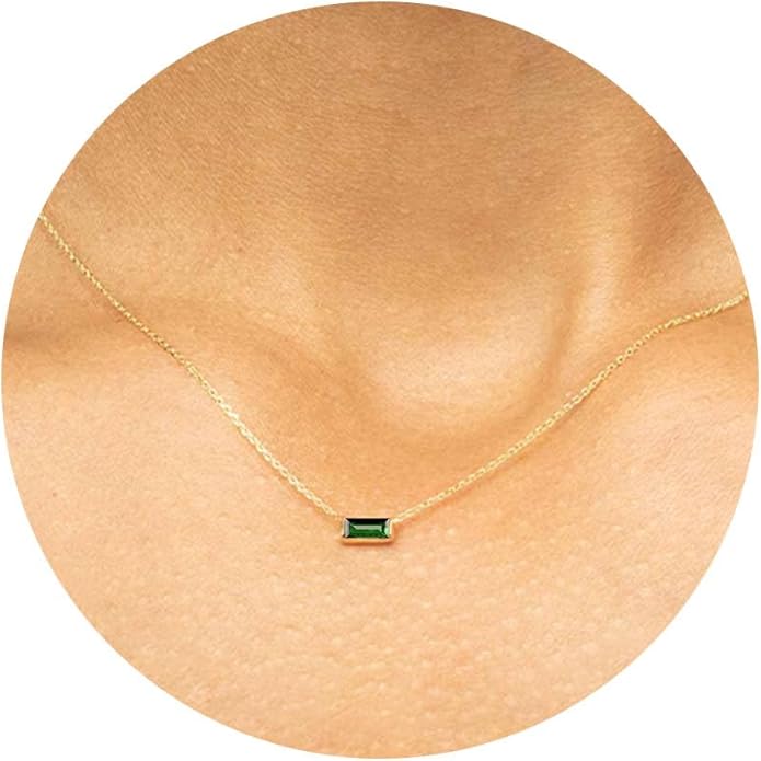 JSJOY Gold Birthstone Necklace for Women Dainty Birthstone Pendant Necklace for Teens Birthday Gifts Jewelry for Mothers Wife Grandma Graduation Gifts for Teenagers
