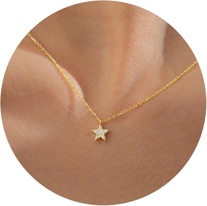 Gold Necklace for Women-14k Gold Plated Infinity Necklace Star Of David Necklace Evil Eye Cross Pendants Heart Dainty Gold Necklace For Women