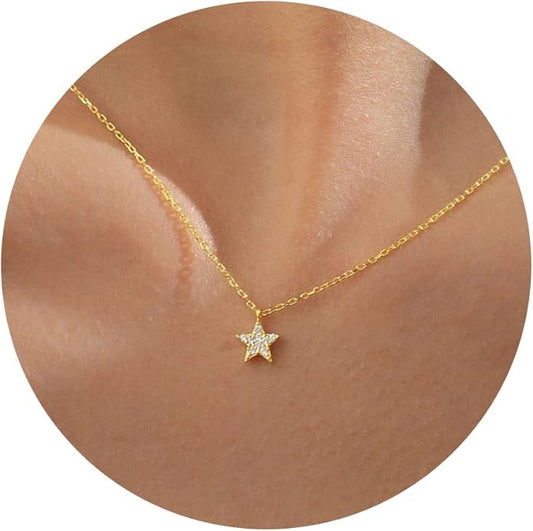 Gold Necklace for Women-14k Gold Plated Infinity Necklace Star Of David Necklace Evil Eye Cross Pendants Heart Dainty Gold Necklace For Women