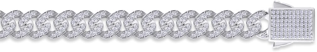 SAVEARTH DIAMONDS Round Lab Created Moissanite 6MM Width Cuban Chain Bracelet For Men In 14k Gold Plated 925 Sterling Silver (VVS1 Clarity, 2.70 Ct-3.00 Ct), Gift For Him