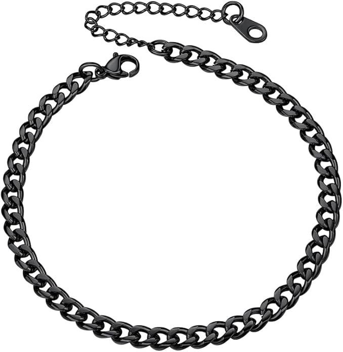 PROSTEEL Stainless Steel Chain Anklets for Women, Silver/Gold Tone, Ankle Bracelets Hypoallergenic, 8-10.5 Inch Adjustable, Come with Box