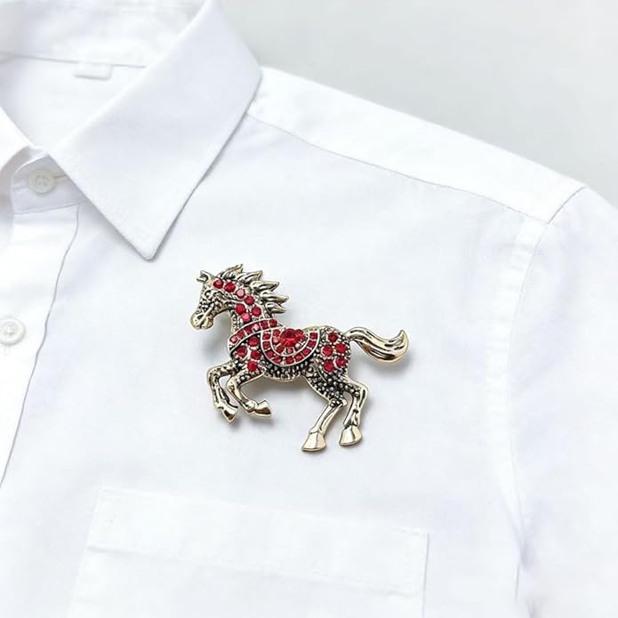 2026 New Year Of Horse Pin Brooch, Good Luck Chinese Zodiacs Horse Pins For Fashion Accessories Animal Lucky Charm Statue Feng Shui Gifts Jewelry For Women Men