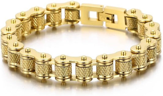 Generic 18k Gold Cuban Men's Bracelet, Fashionable Tough Guy Style, Hip-Hop Bracelet, Suitable for Holidays