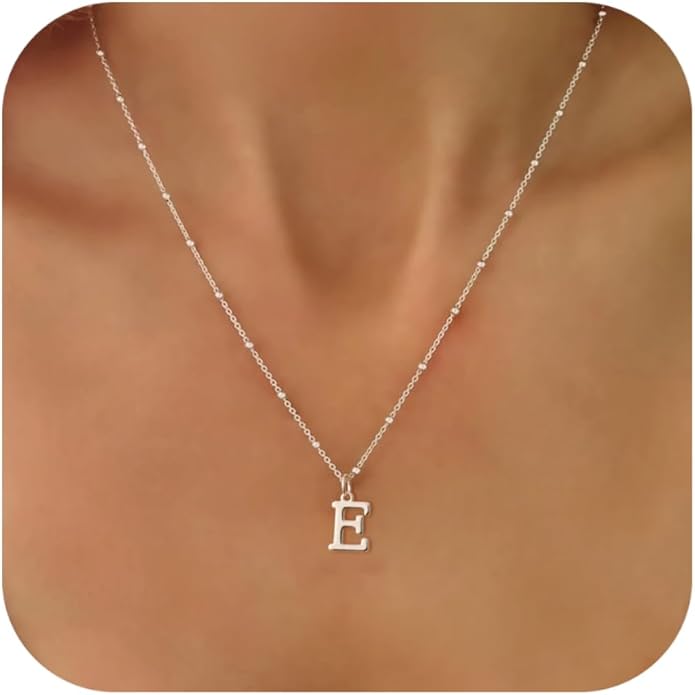 Initial Necklaces for Women Dainty Gold Letter Pendant Necklace 14k Gold Plated A-Z Name Necklaces Cute Charm Choker Necklace Fashion Accessories Non Tarnish Trendy Jewelry Gift