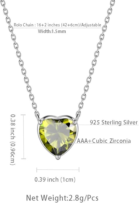 Aurora Tears 925 Sterling Silver 12 Birthstone Hearts Jewelry Women Crystal Wedding/Engagement/Bridal Heart Necklace/Earring/Ring/Bracelet Sets Jewellery