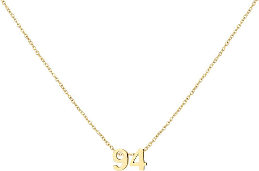 Number Necklace for Women Dainty 18K Gold Plated Pendant Necklace Charm Birth Month Personalized Jewelry Birthday Gift