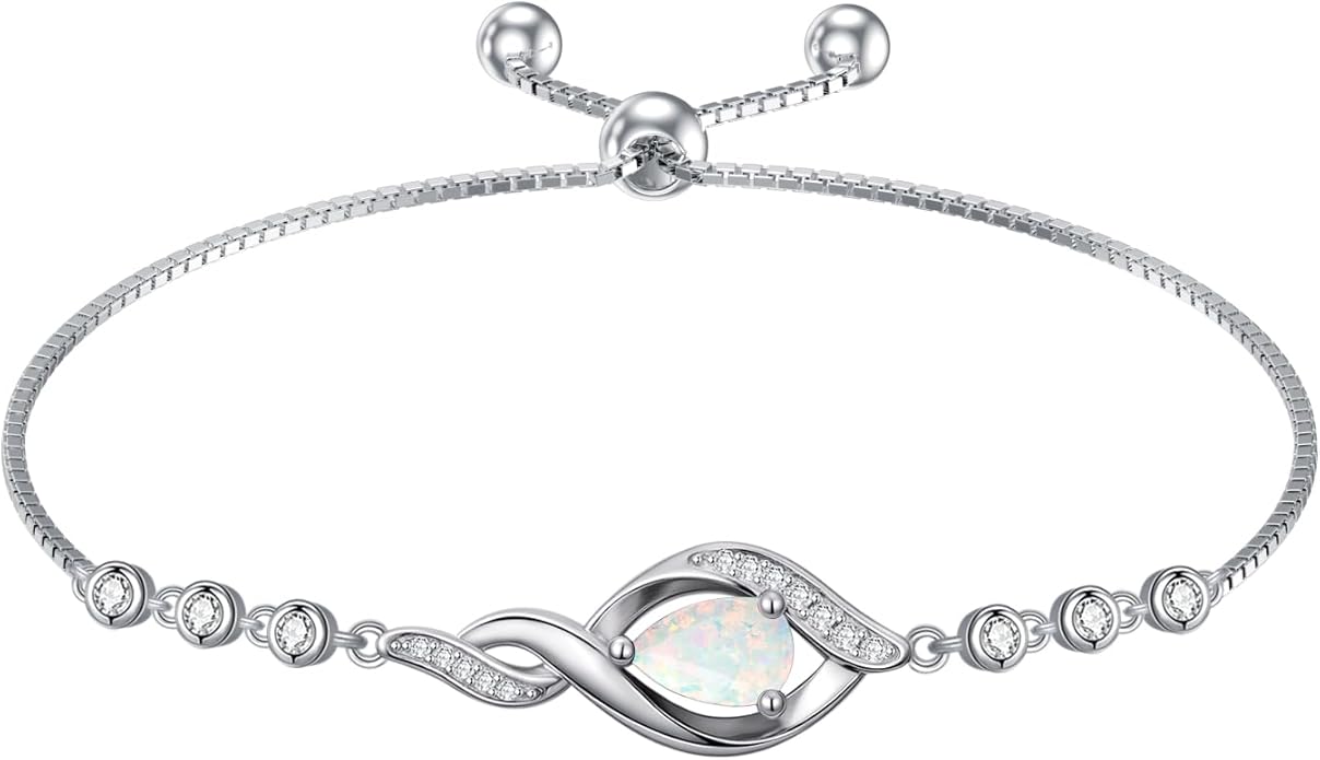 Christmas Gifts Birthstone Bracelet for Women 925 Sterling Silver Infinity Love Jewelry Birthday Gifts for Women Mom Wife Girlfriend