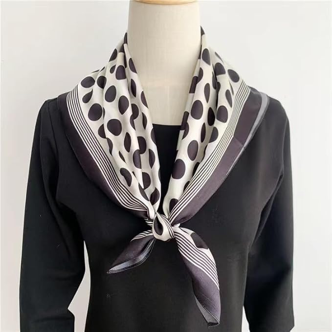 ANDANTINO 100% Mulberry Silk Square Scarf for Hair-25.6" X25.6'' Women Men Natural Silk Neckerchief Digital Printed Headscarf