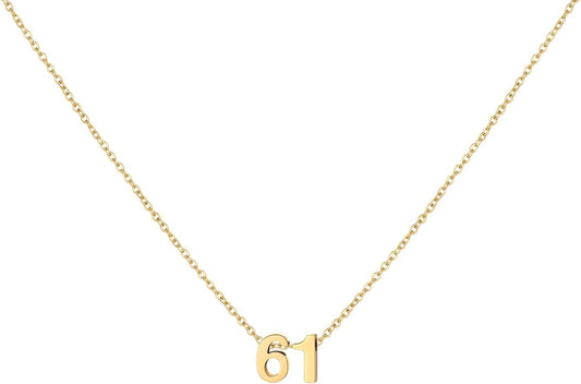 Number Necklace for Women Dainty 18K Gold Plated Pendant Necklace Charm Birth Month Personalized Jewelry Birthday Gift